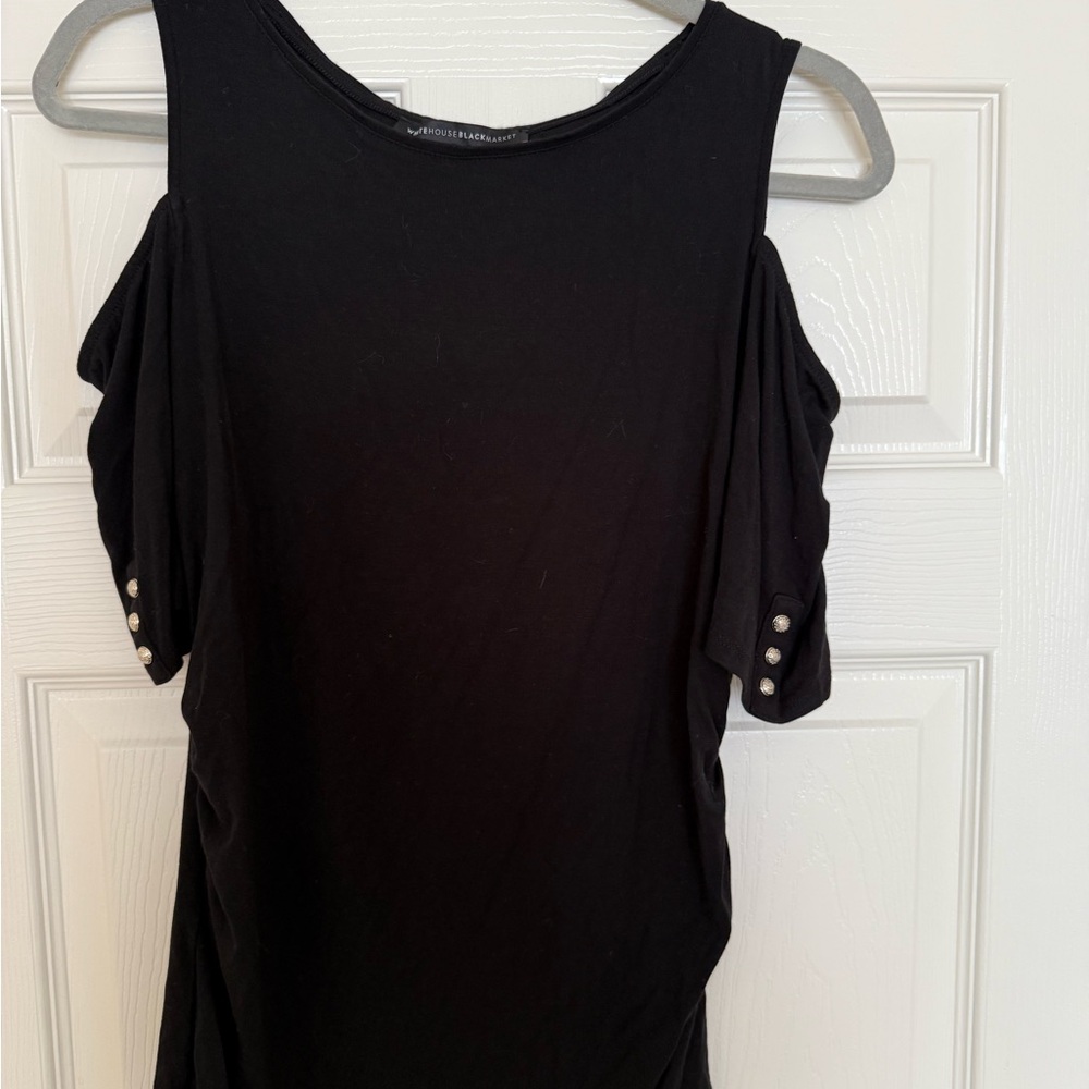 Women's Black Cold Shoulder Top